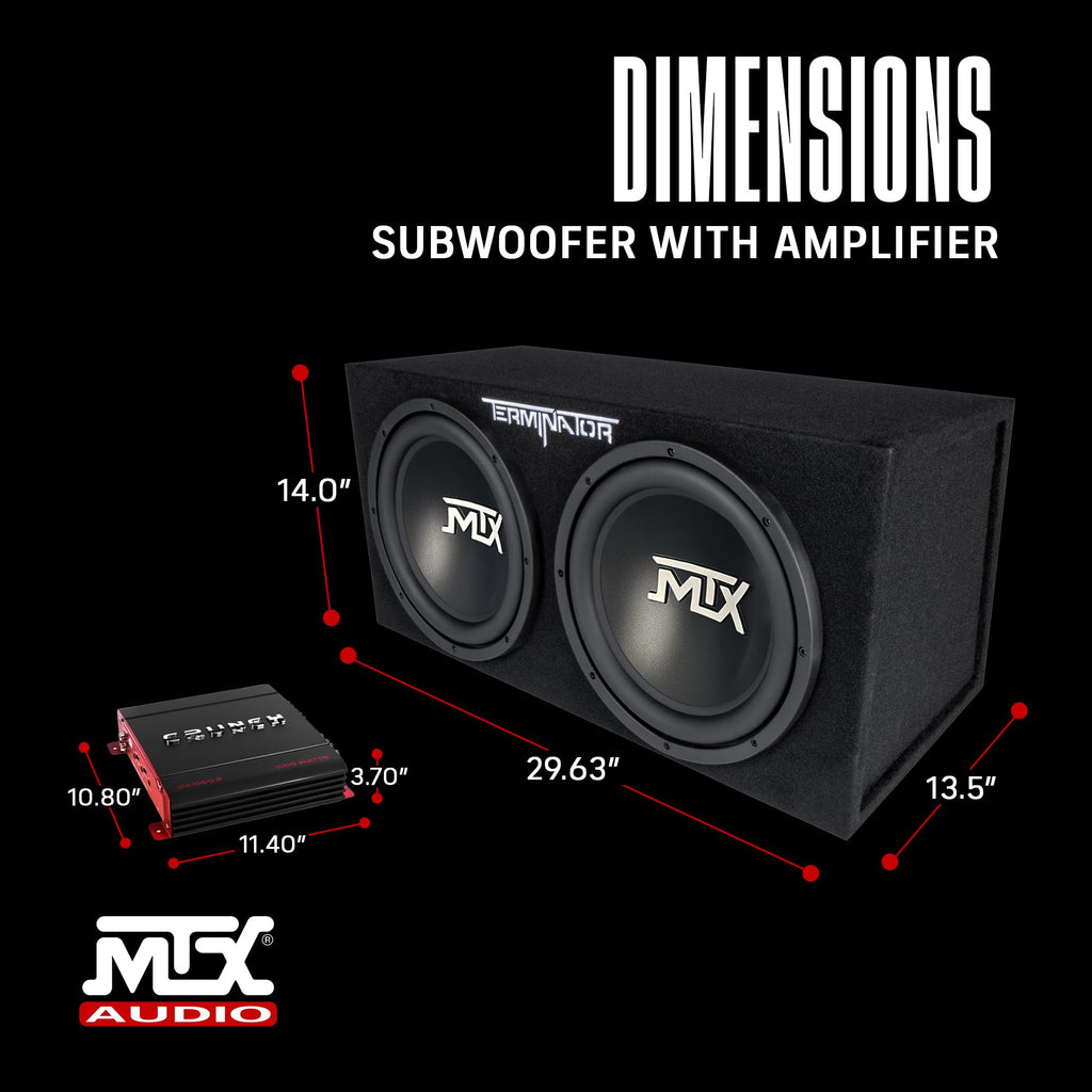 1000 Watt 2 Channel Amplifier with 12 Inch Subwoofer Enclosure R9865