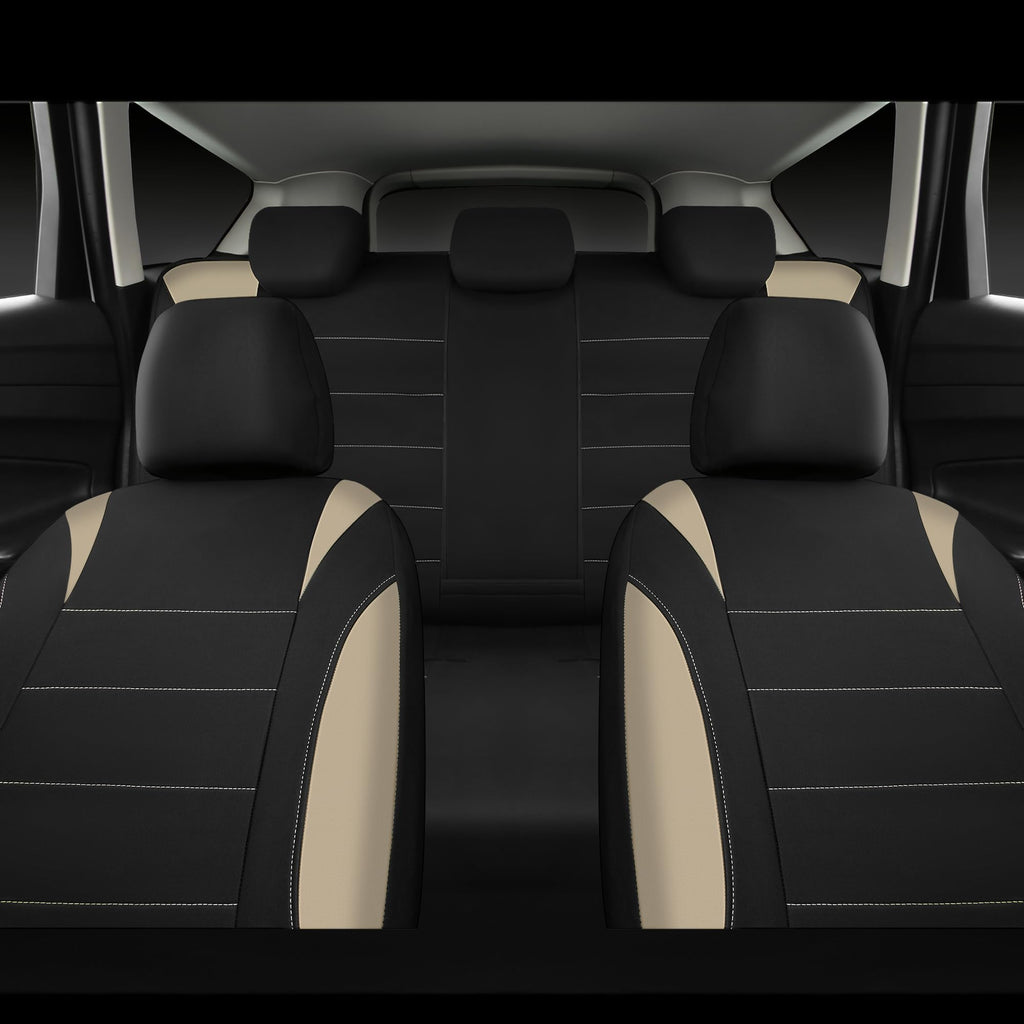 Waterproof Car Seat Covers Full Set Black and Beige H717