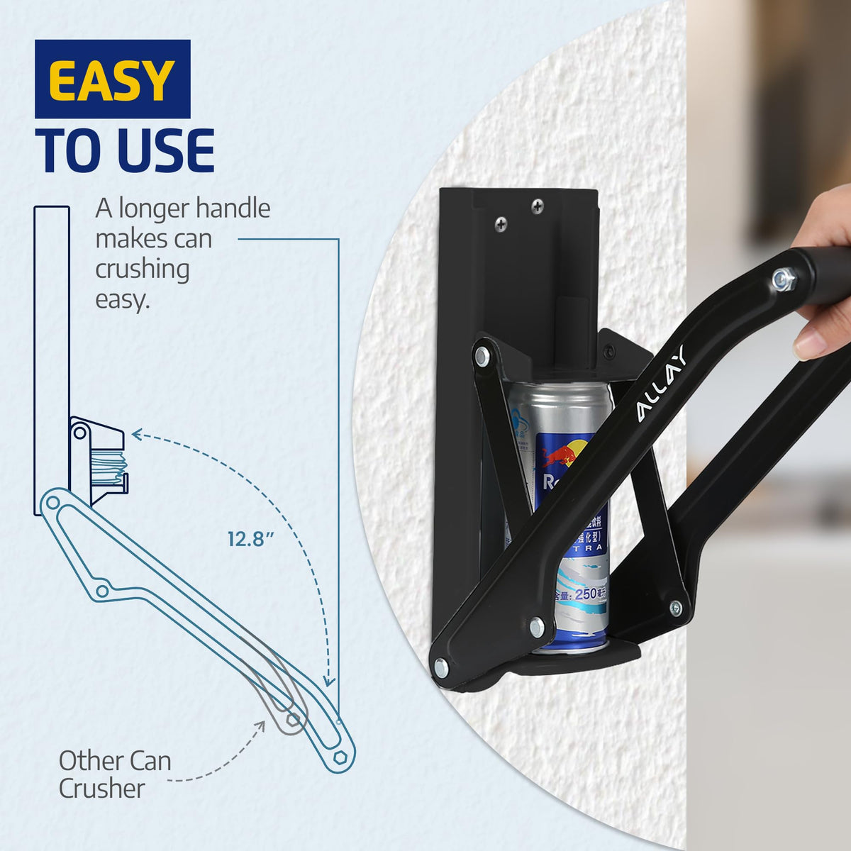 16oz Wall Mounted Can Crusher with Built-In Bottle Opener G5490
