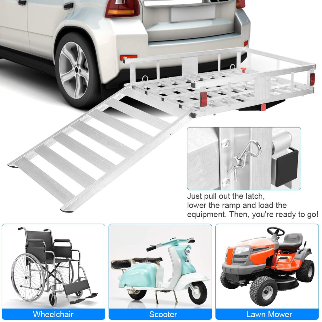 50"x 29.5" Aluminum Hitch Cargo Carrier with Ramp C4967