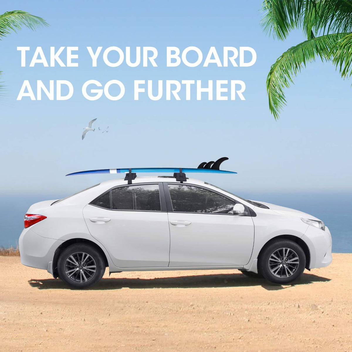 Soft Roof Rack Pads with Tie-Down Straps and Storage Bag L348895