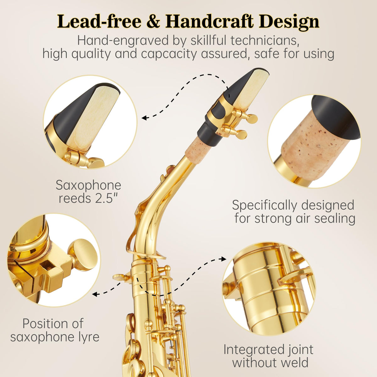 Alto Saxophone Copper Body Electroplated Gold Finish V87744