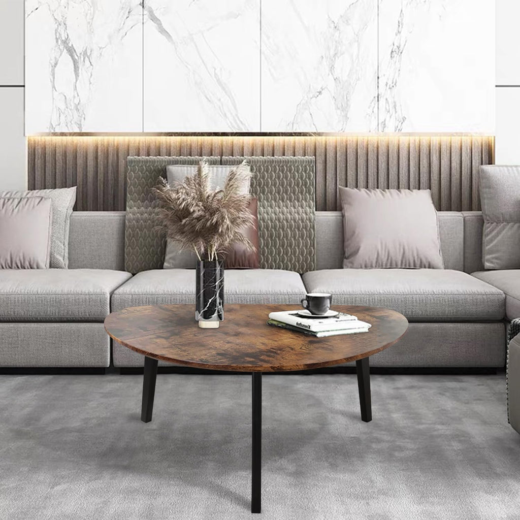 Oval Espresso Wood Coffee Table A2430