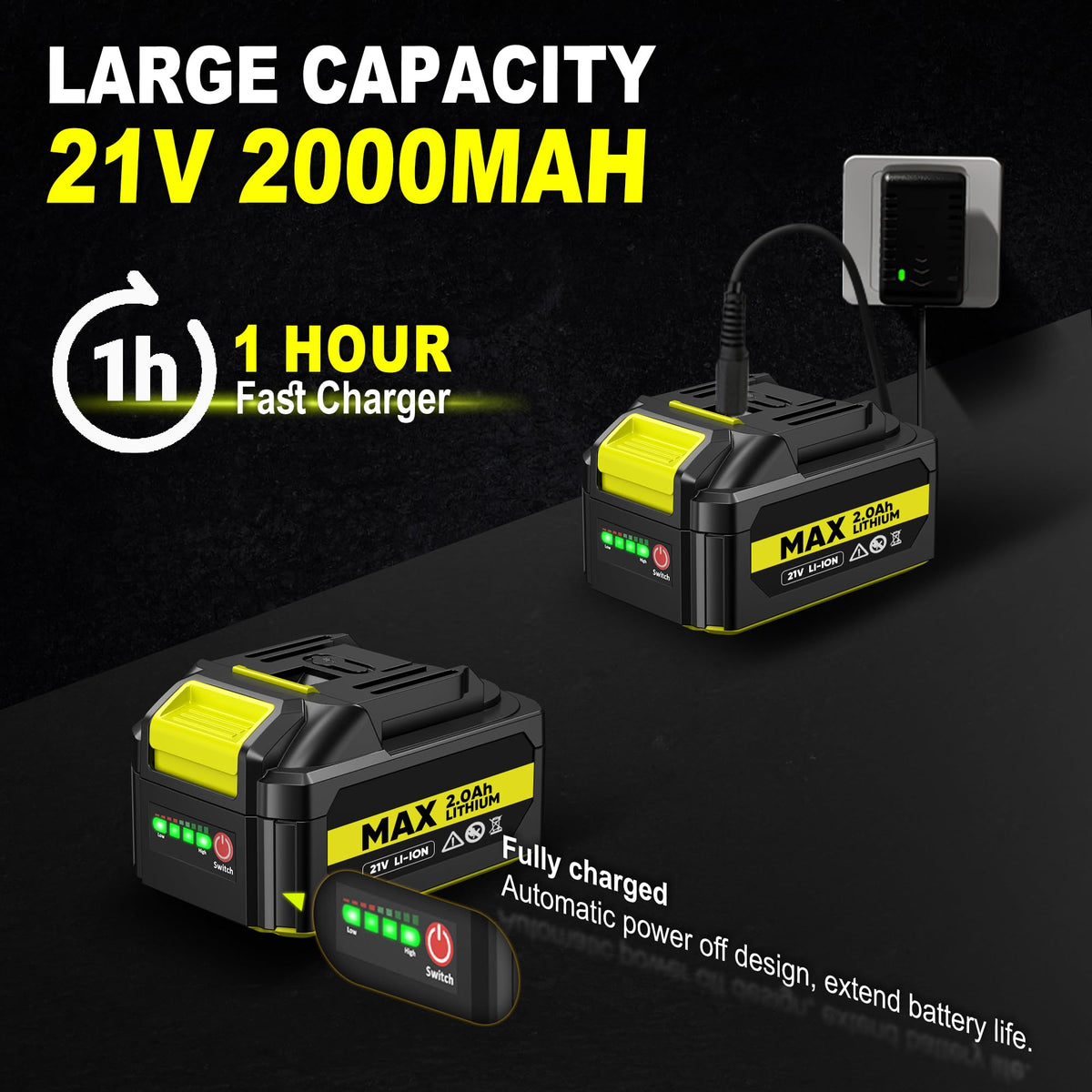 2" Cordless Brad Nailer, 2-in-1 21V Electric Brad Nailer with Battery M314