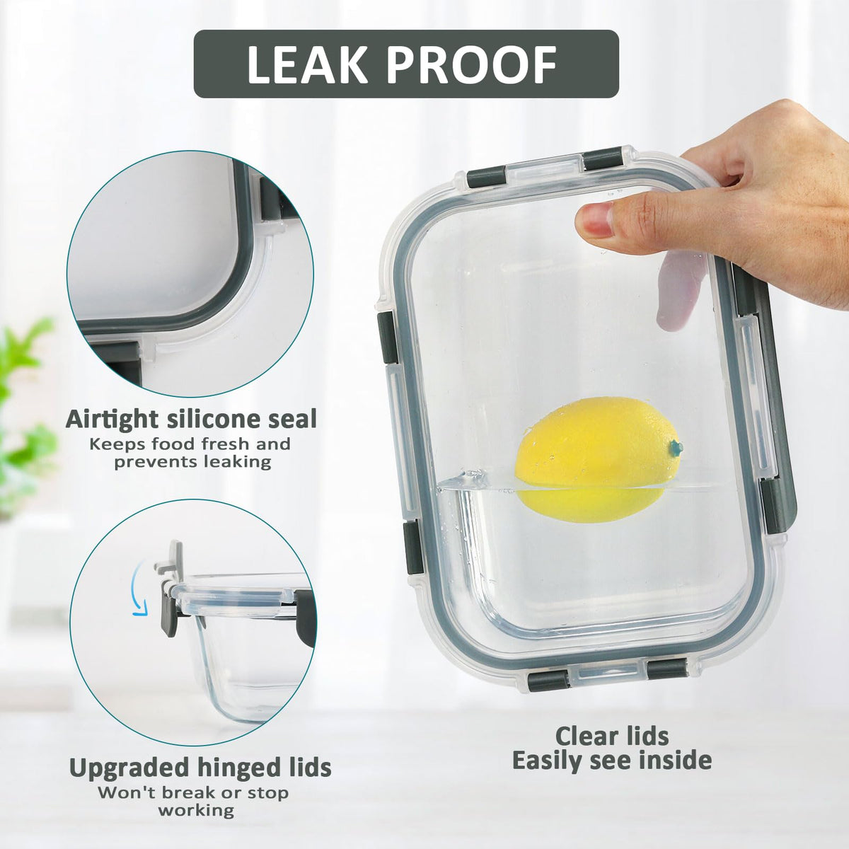 10 Pack 22 oz Glass Food Storage Containers with Lids H17642