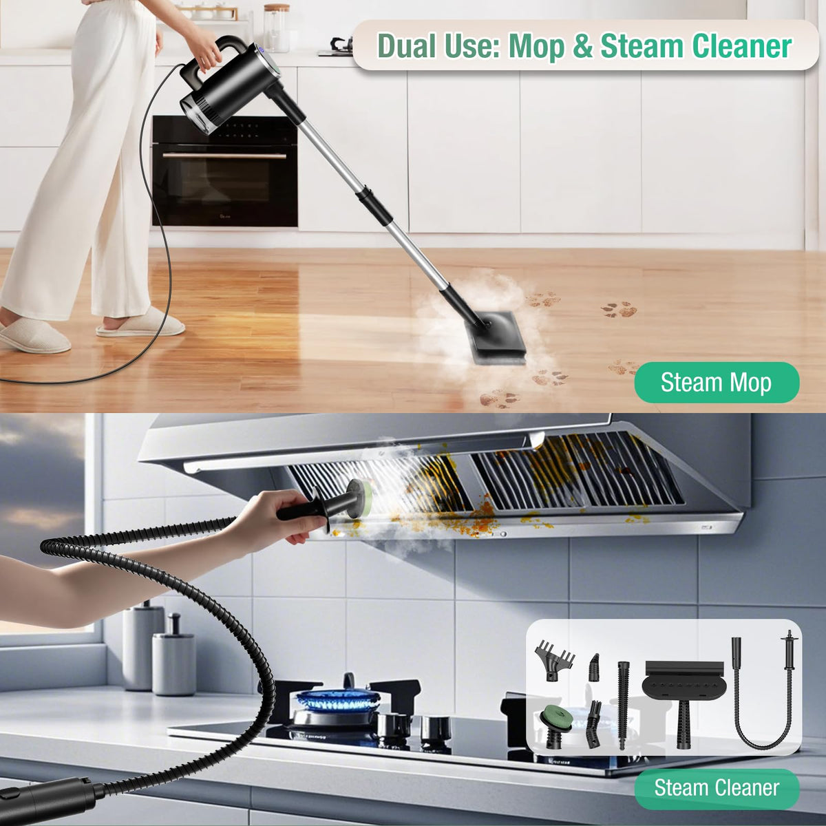 11-in-1 Detachable Handheld Steam Mop F8248