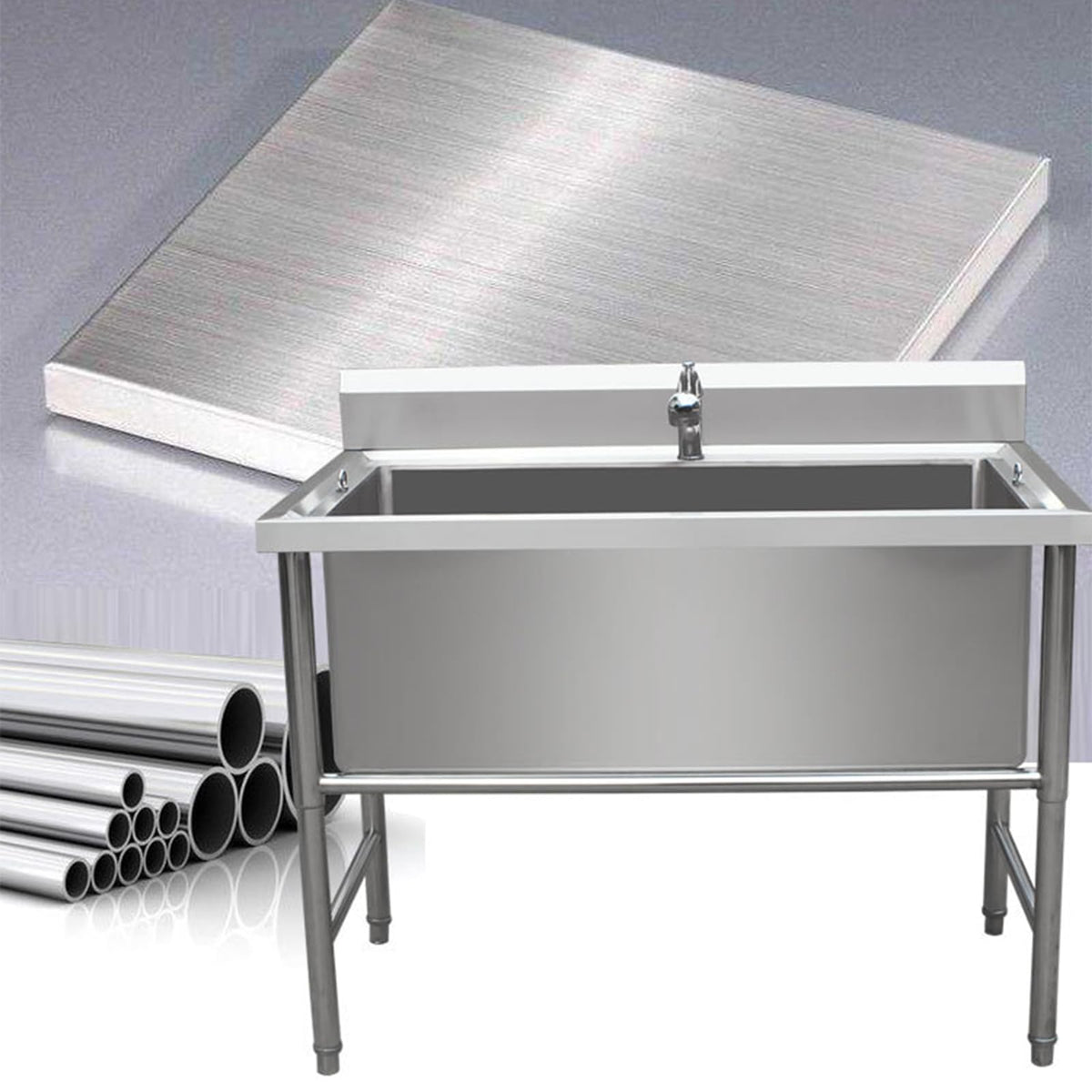 47" Stainless Steel Dog Grooming Tub with Stairs M3598