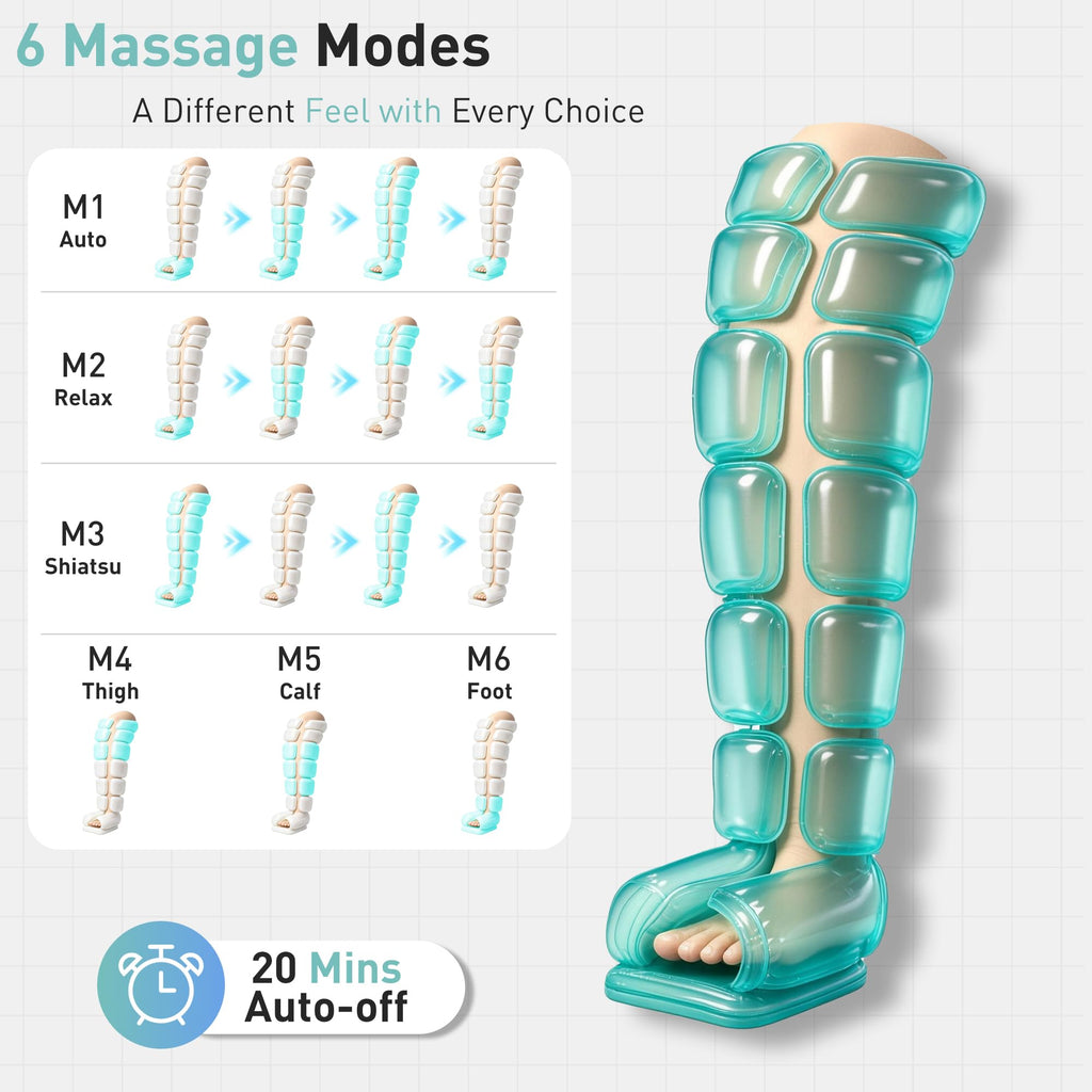 Air Compression Leg Massager with 6 Modes 3 Pressure Levels X36883