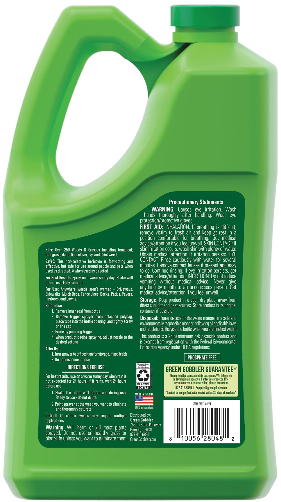 Natural Weed & Grass Killer Concentrated Salt & Vinegar 1 Gallon Trigger W86100