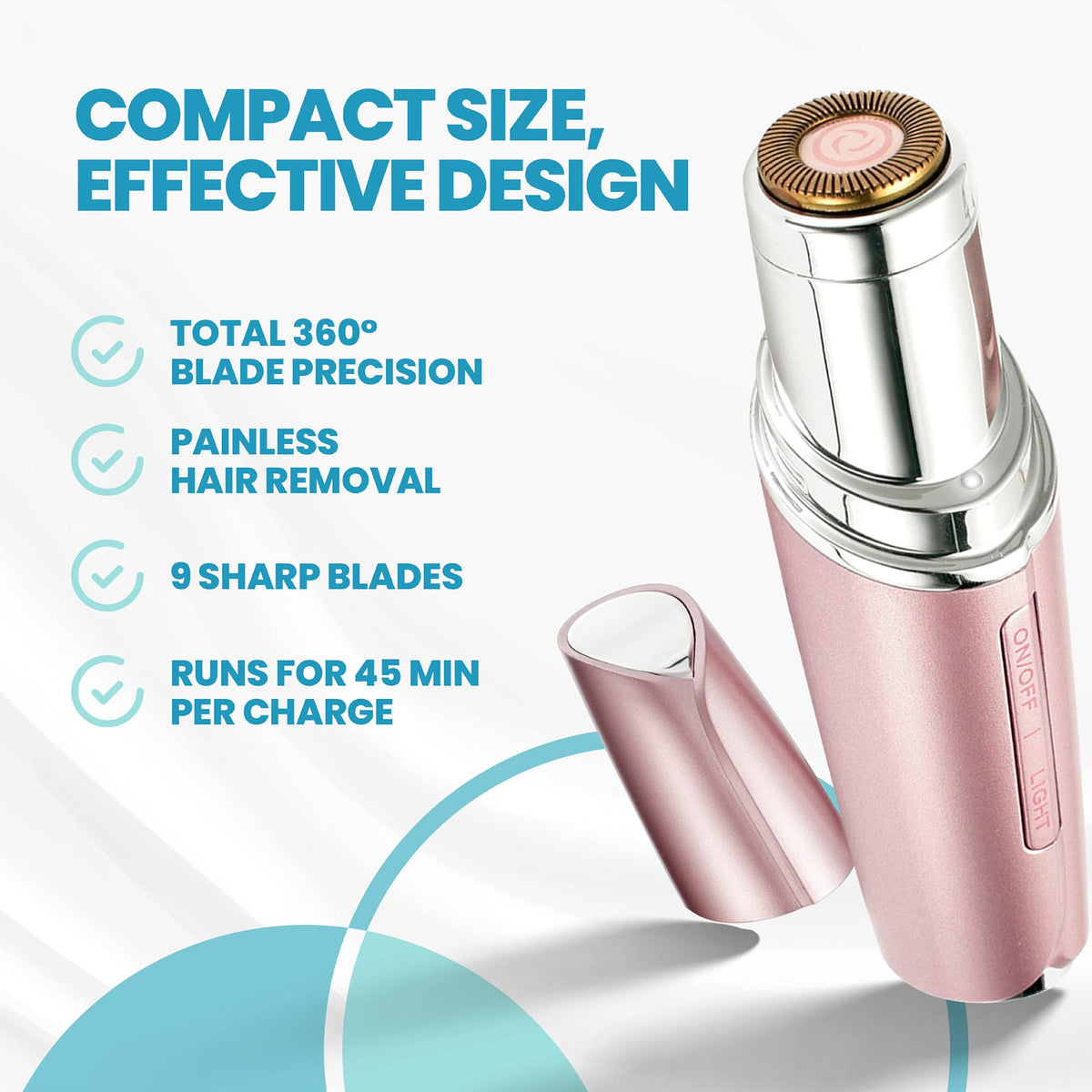 Rose Pink Rechargeable Waterproof Facial Hair Remover D5640