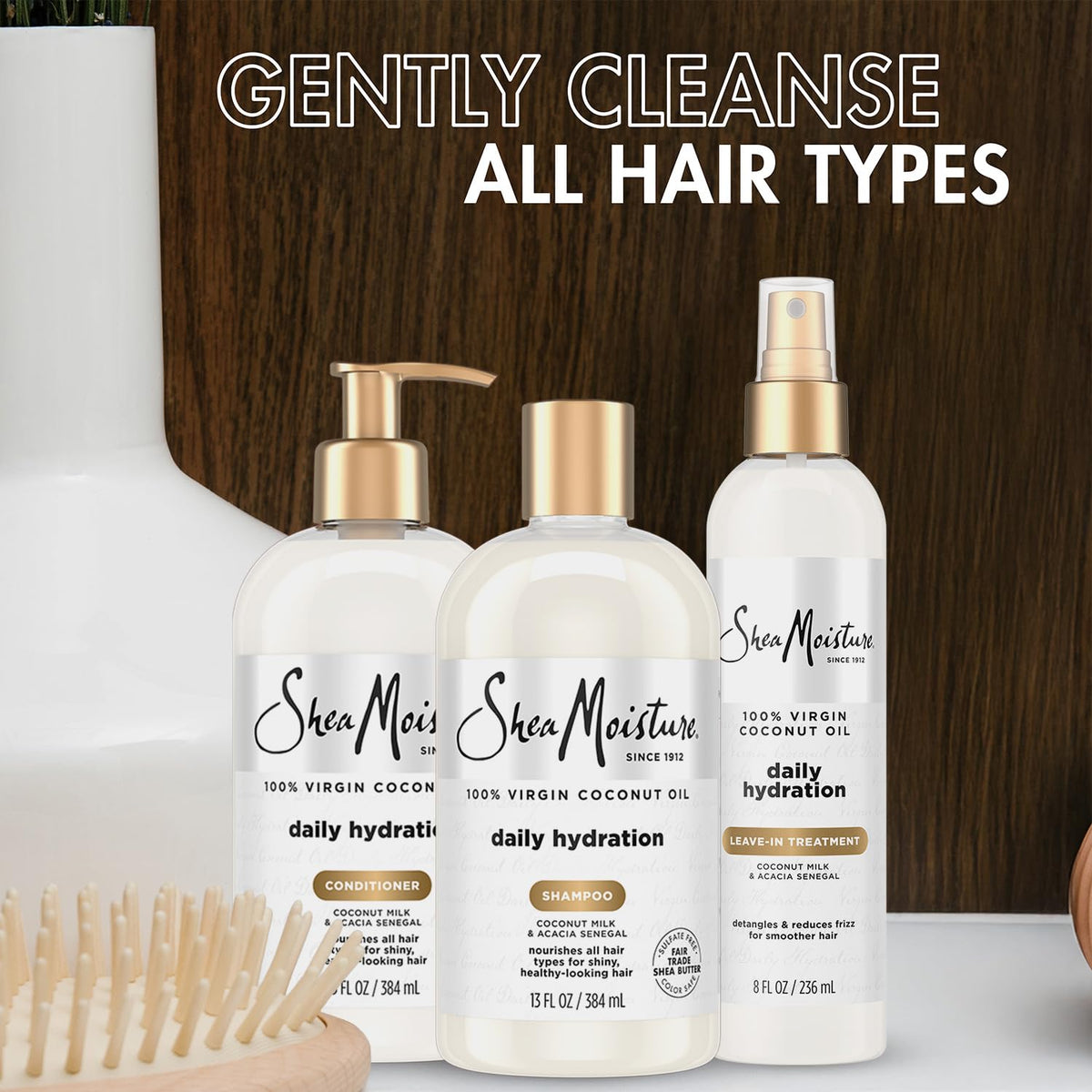 Shampoo & Conditioner + Leave-in Treatment Coconut Oil 3 Piece Set H67219