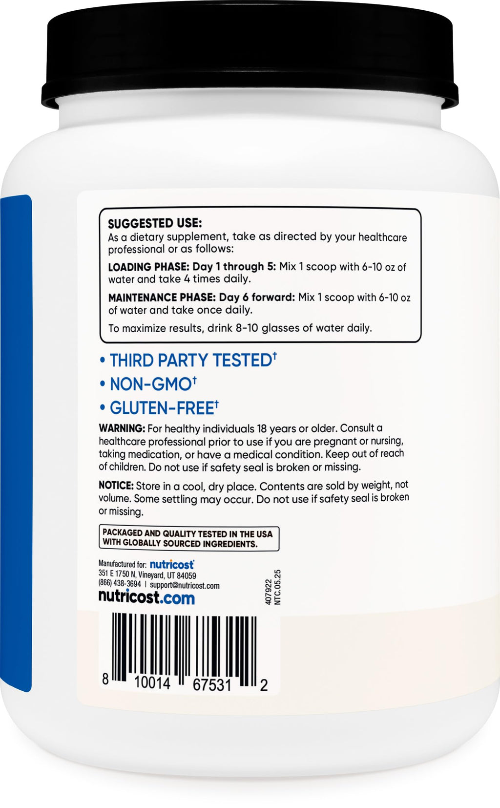 Creatine Monohydrate Micronized Powder 1 KG H8407