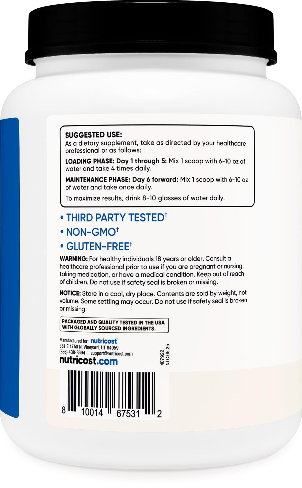 Creatine Monohydrate Micronized Powder 1 KG H8407