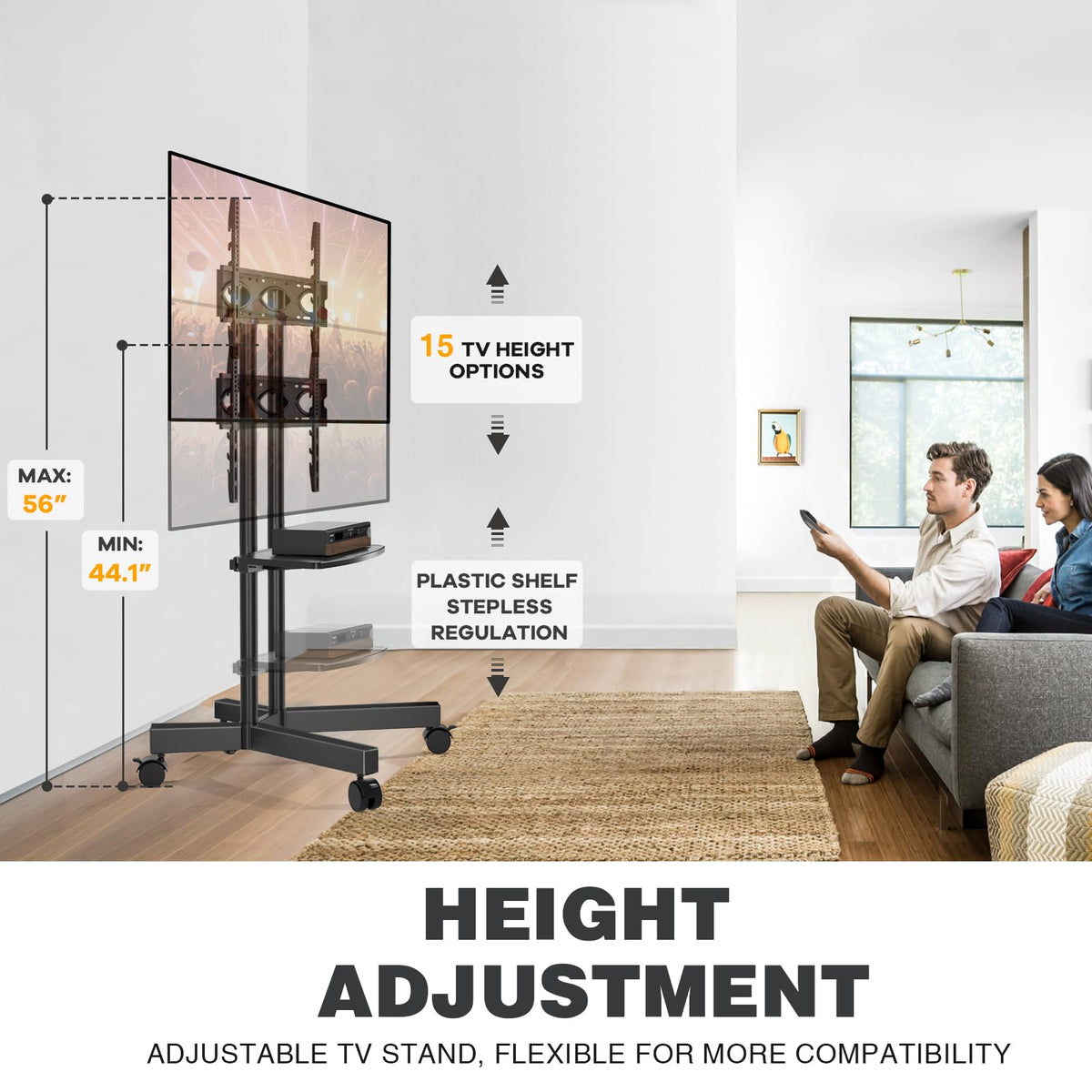 Mobile TV Stand with Wheels for 32-75 Inch TVs S802371