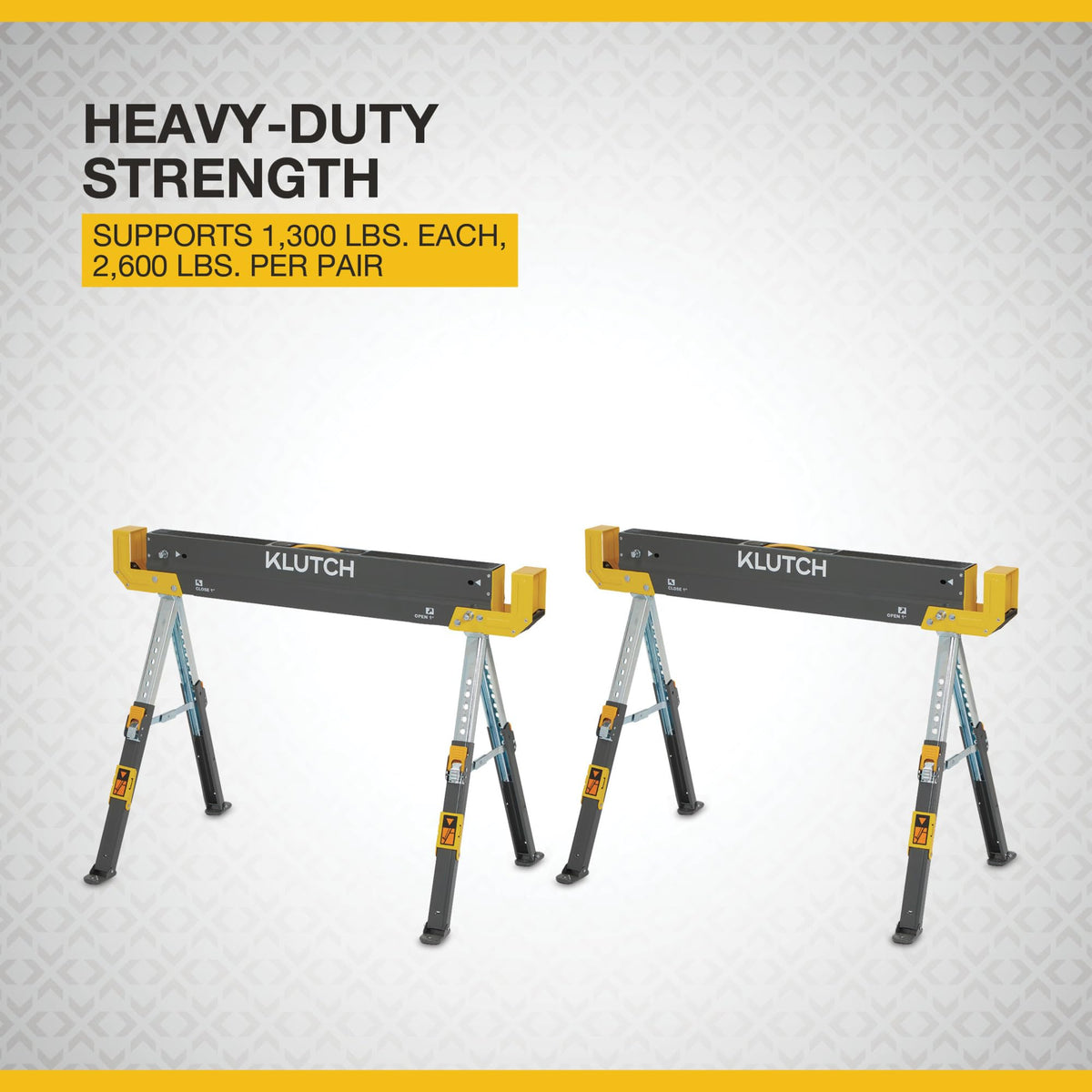 32in. Adjustable Steel Sawhorses, Pair Q623