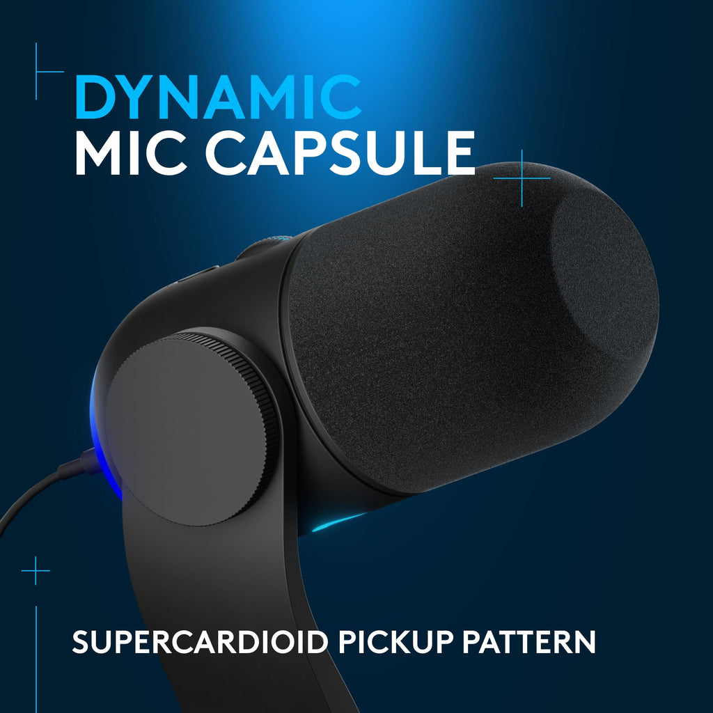 Black USB Dynamic Gaming Microphone N25093