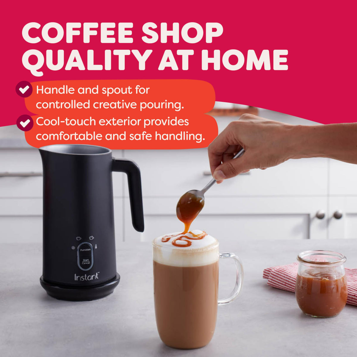 4-in-1 Milk Frother, 10 oz, Black R438
