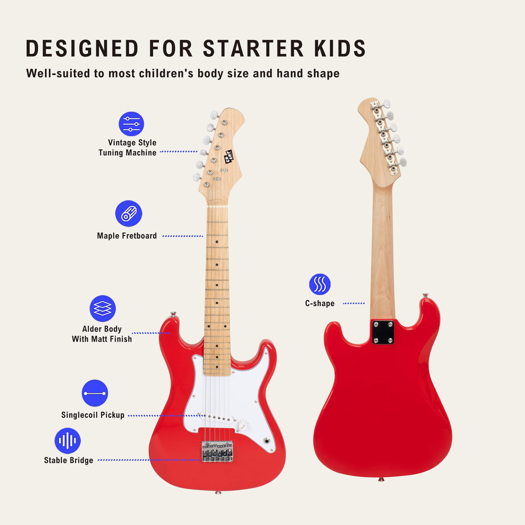 32 Inch Junior Size Red Electric Guitar Beginner Kit with Amplifier and Bag Y494984