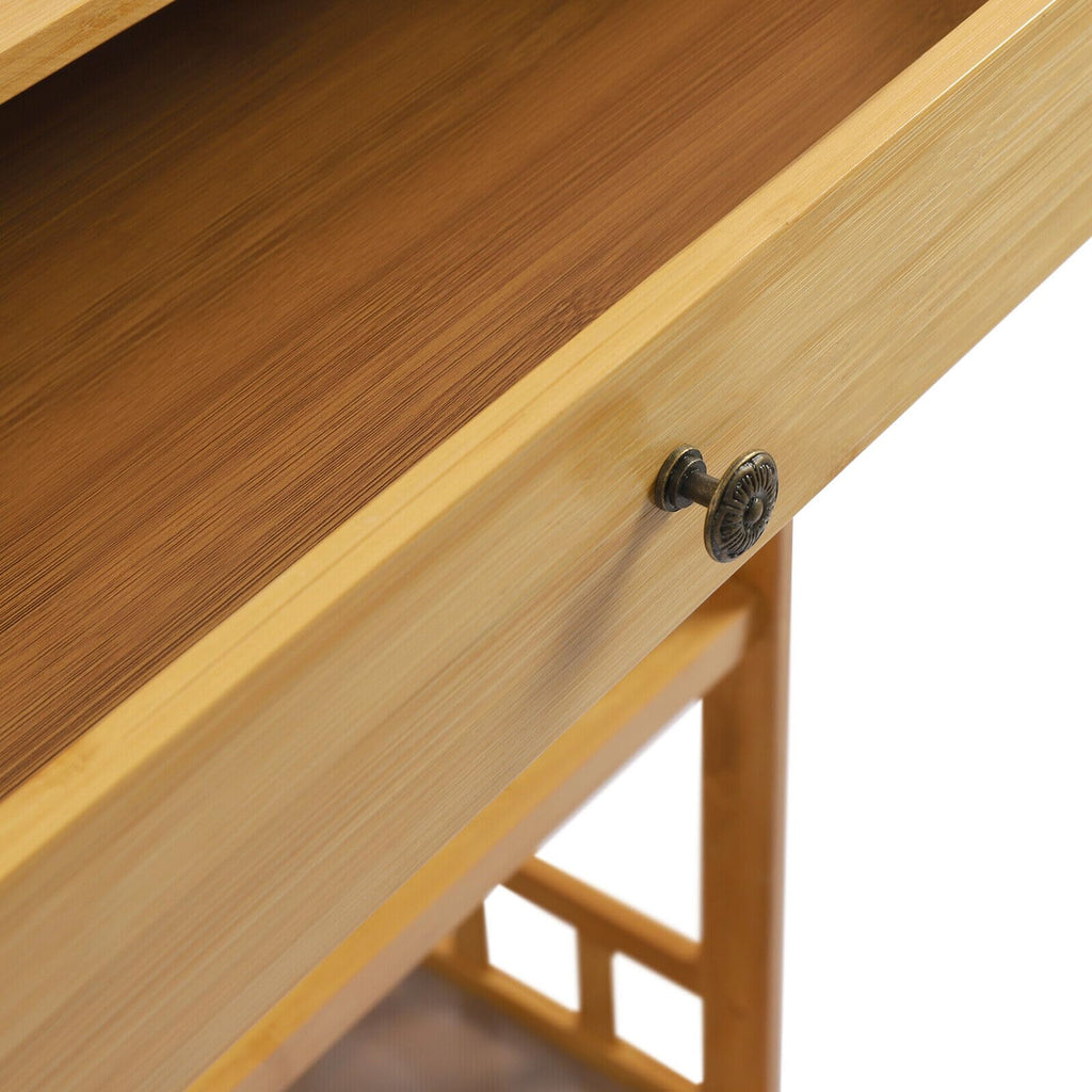 3-Tier Bamboo Kitchen Cart with Drawer U9216