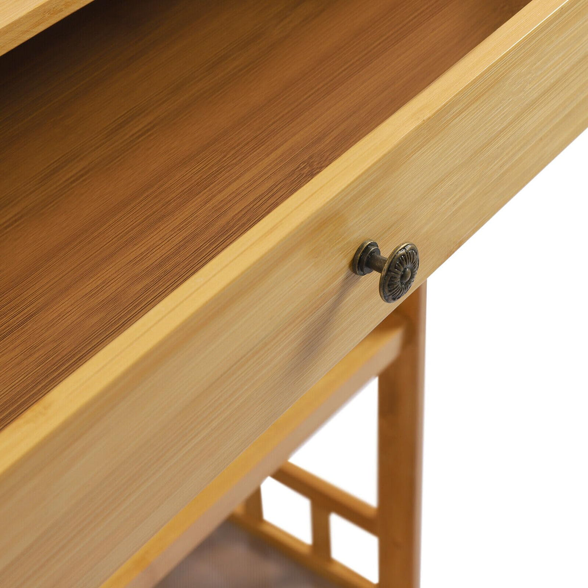 3-Tier Bamboo Kitchen Cart with Drawer U9216