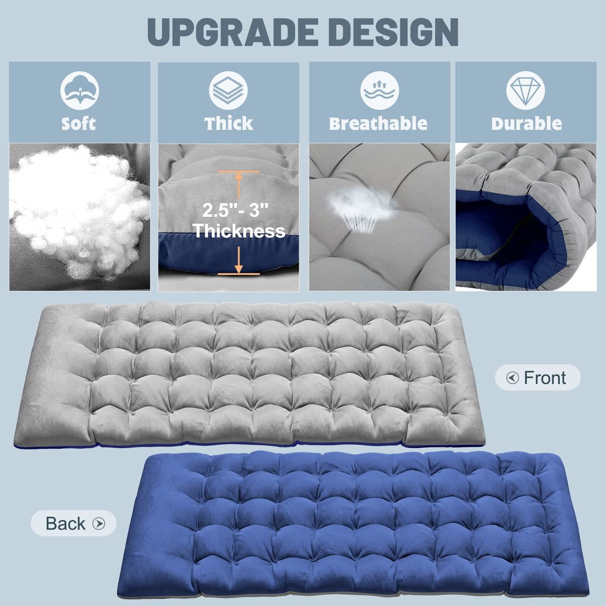 Folding Camping Cot with Mat & Carry Bag H612372