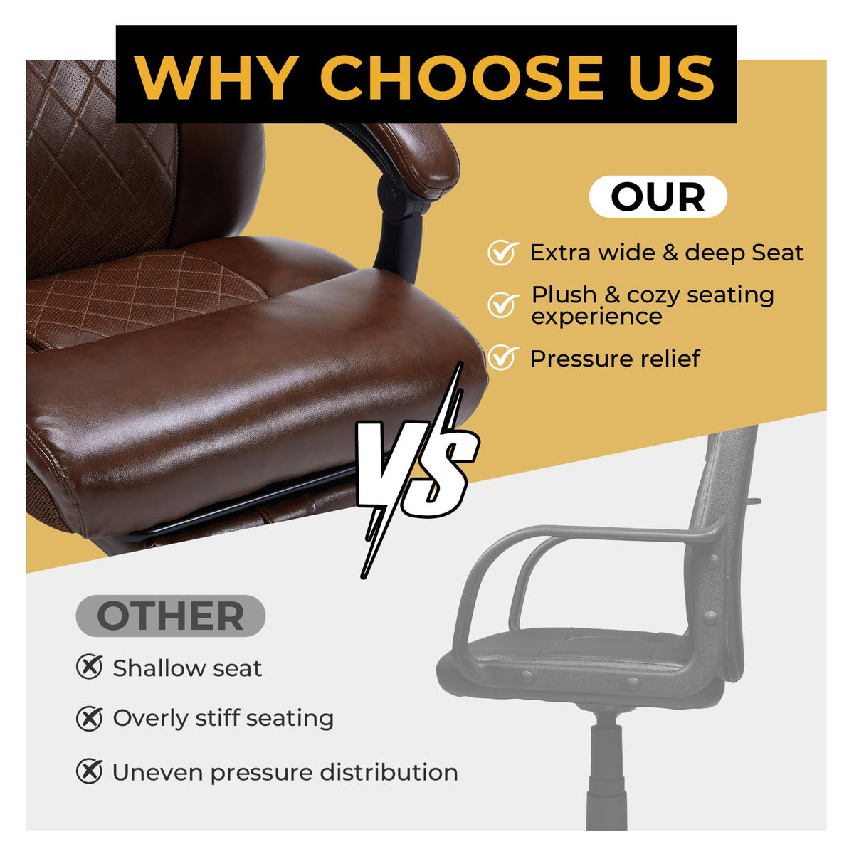 Brown Heated Massage Reclining Leather Office Chair with Foot Rest K706156