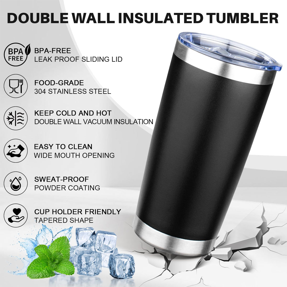 20oz Stainless Steel Insulated Tumbler with Lid R4595