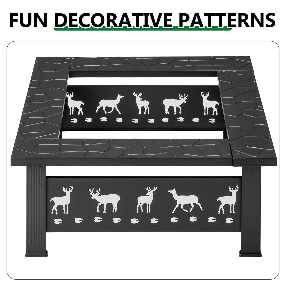 32 Inch Square Wood Burning Fire Pit Table Q183911