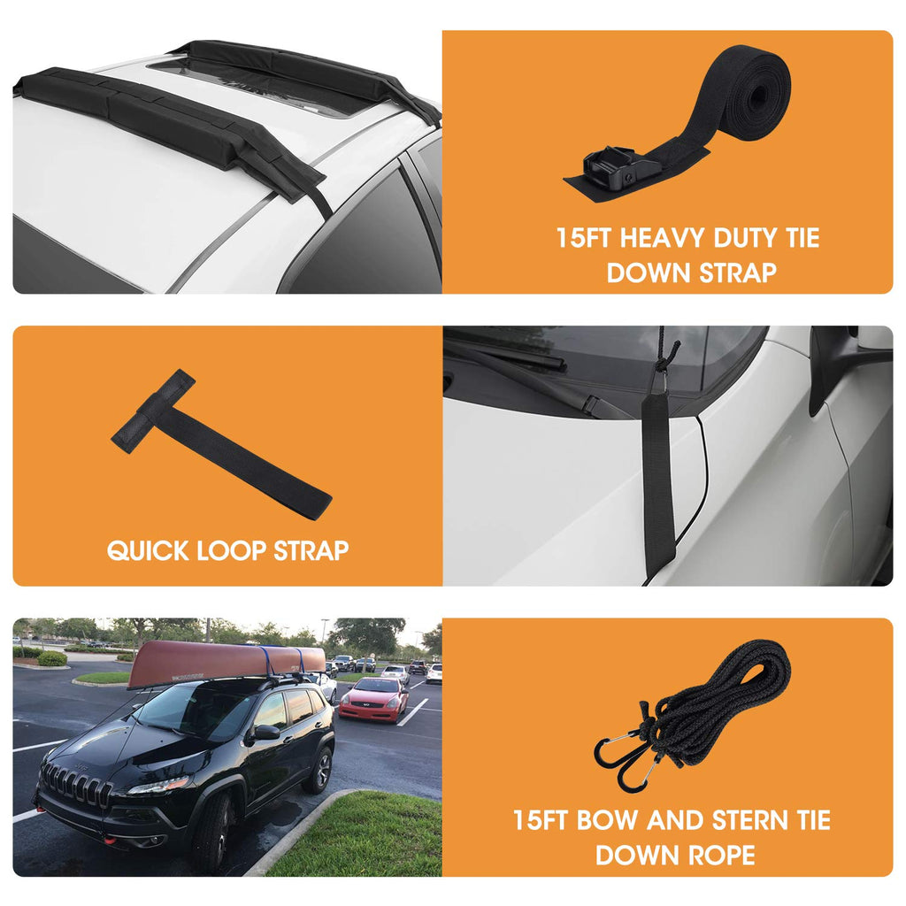 Soft Roof Rack Pads with Tie-Down Straps and Storage Bag L348895