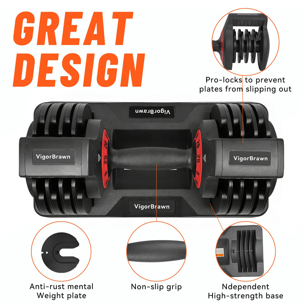 Adjustable Dumbbell Set with Storage Case V966