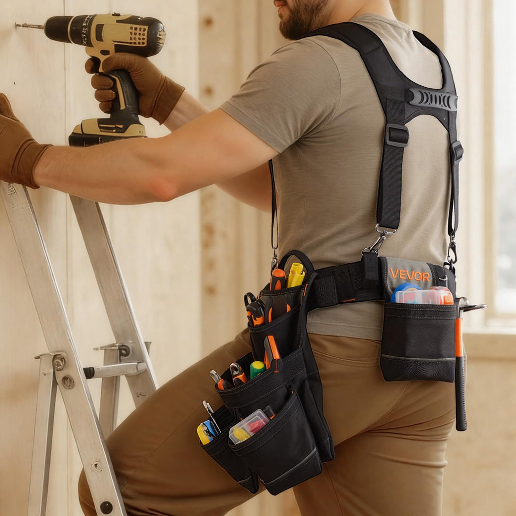 19 Pockets Adjustable Tool Belt with Suspenders N6902