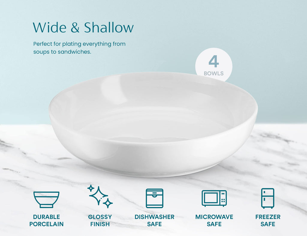 White 40 oz Pasta Bowls Set of 4 Z879