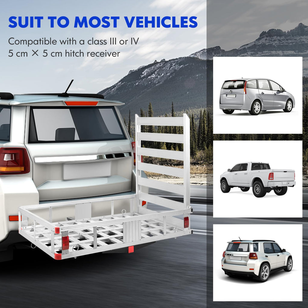 50"x 29.5" Aluminum Hitch Cargo Carrier with Ramp C4967