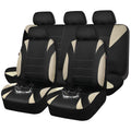 Waterproof Car Seat Covers Full Set Black and Beige H717
