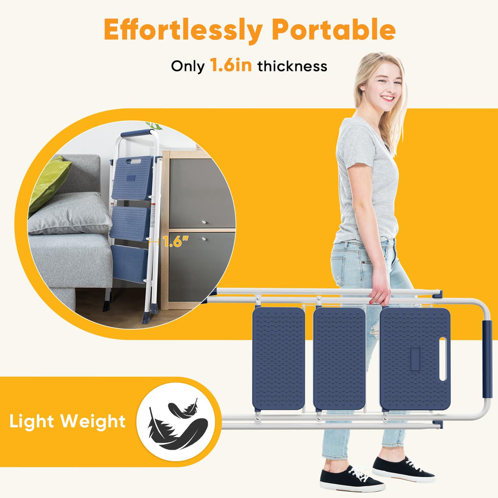 3 Step Folding Step Stool with Safety Lock Z524658