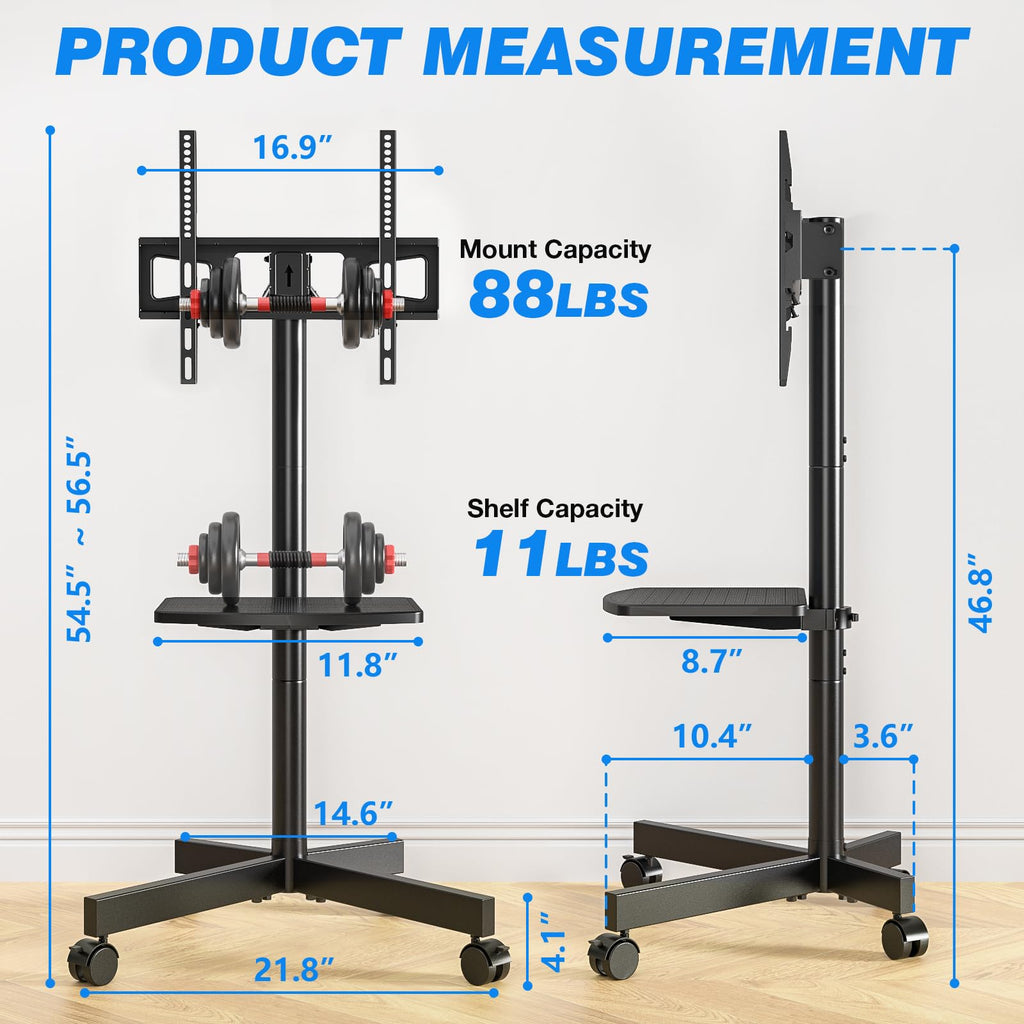 Rolling TV Stand with Shelf for 23-65 inch TVs C18558