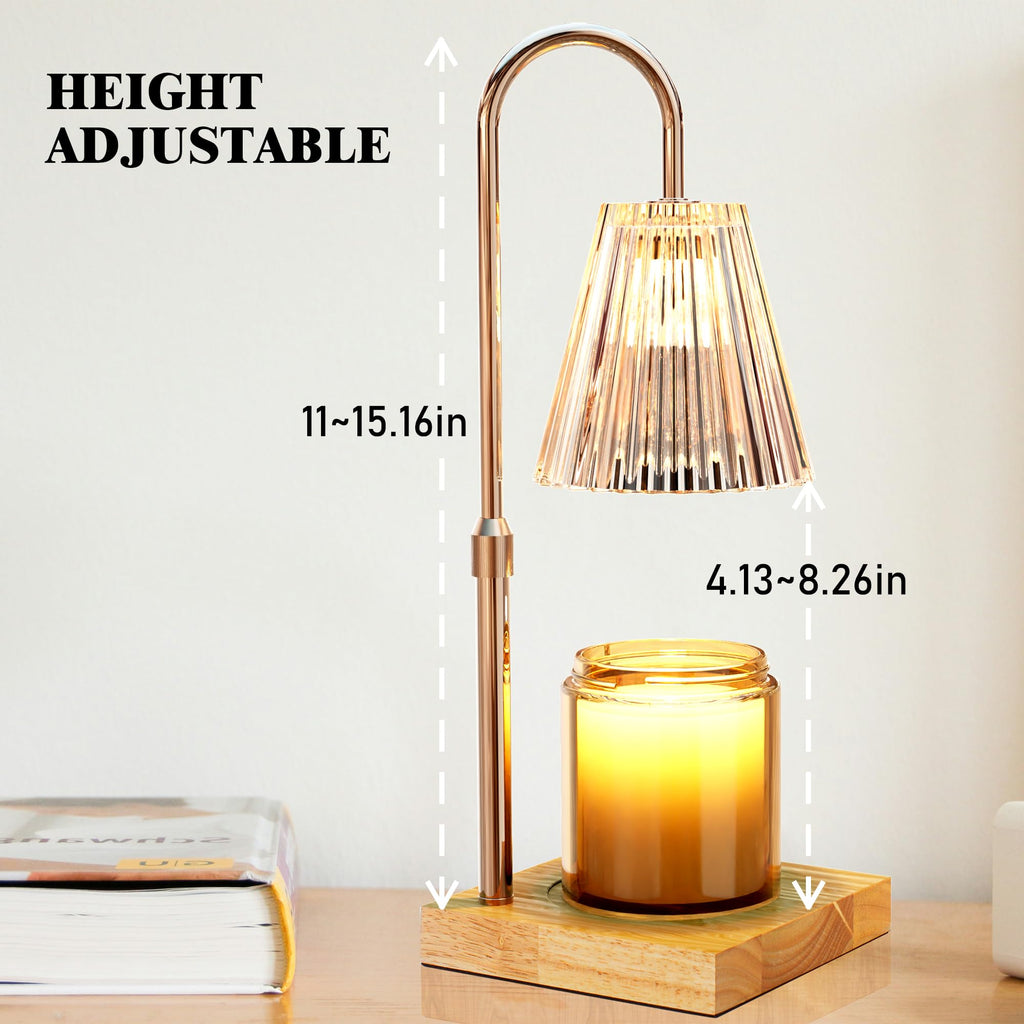 Candle Warmer Lamp with 2 Bulbs, Dimmable, Timer, Adjustable Height U128338