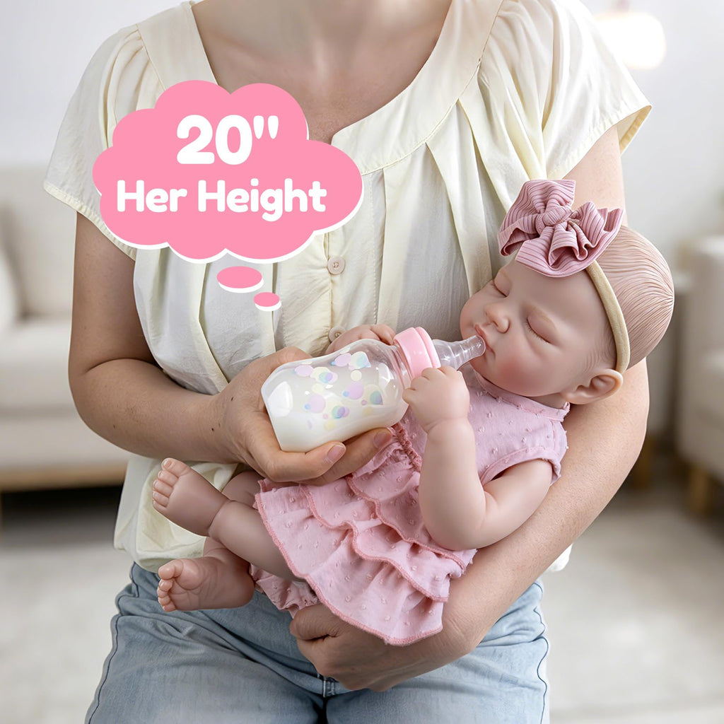 20-Inch Sleeping Newborn Girl Doll V6516