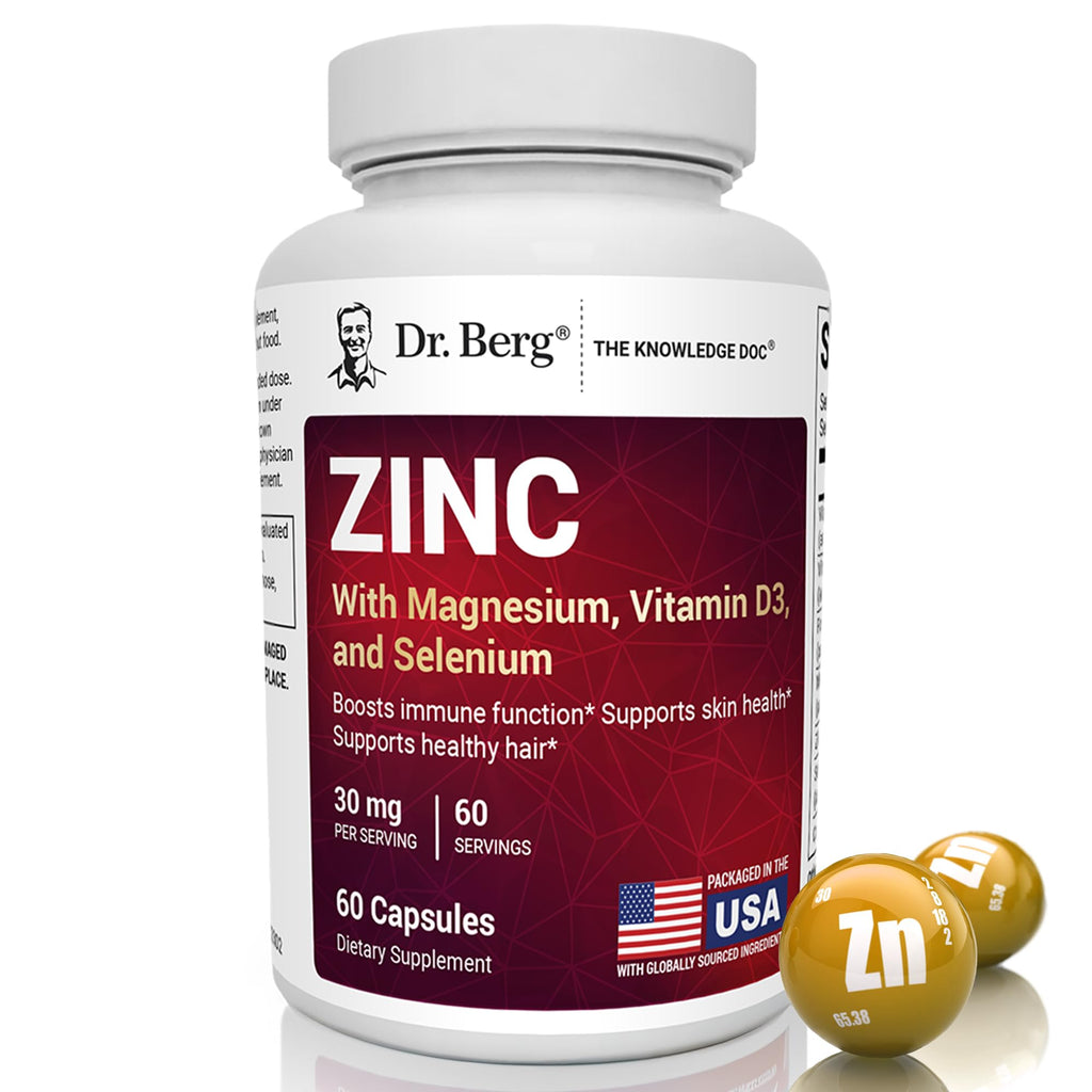 Zinc 30 mg 60 Capsules Chelated with Vitamin D & Selenium K35921