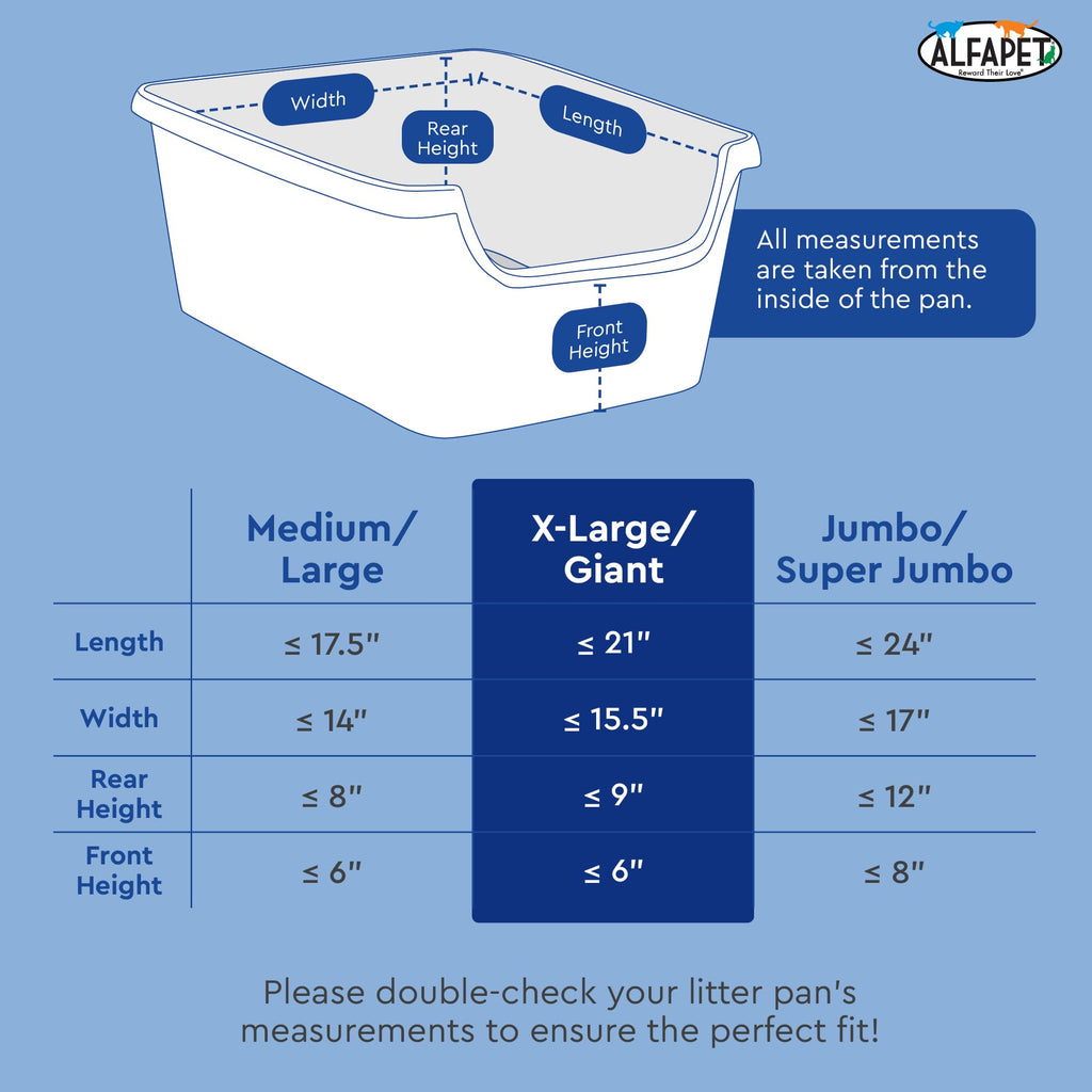 Extra Giant 60 Count Tear-Resistant Waterproof Cat Litter Box Liners L551