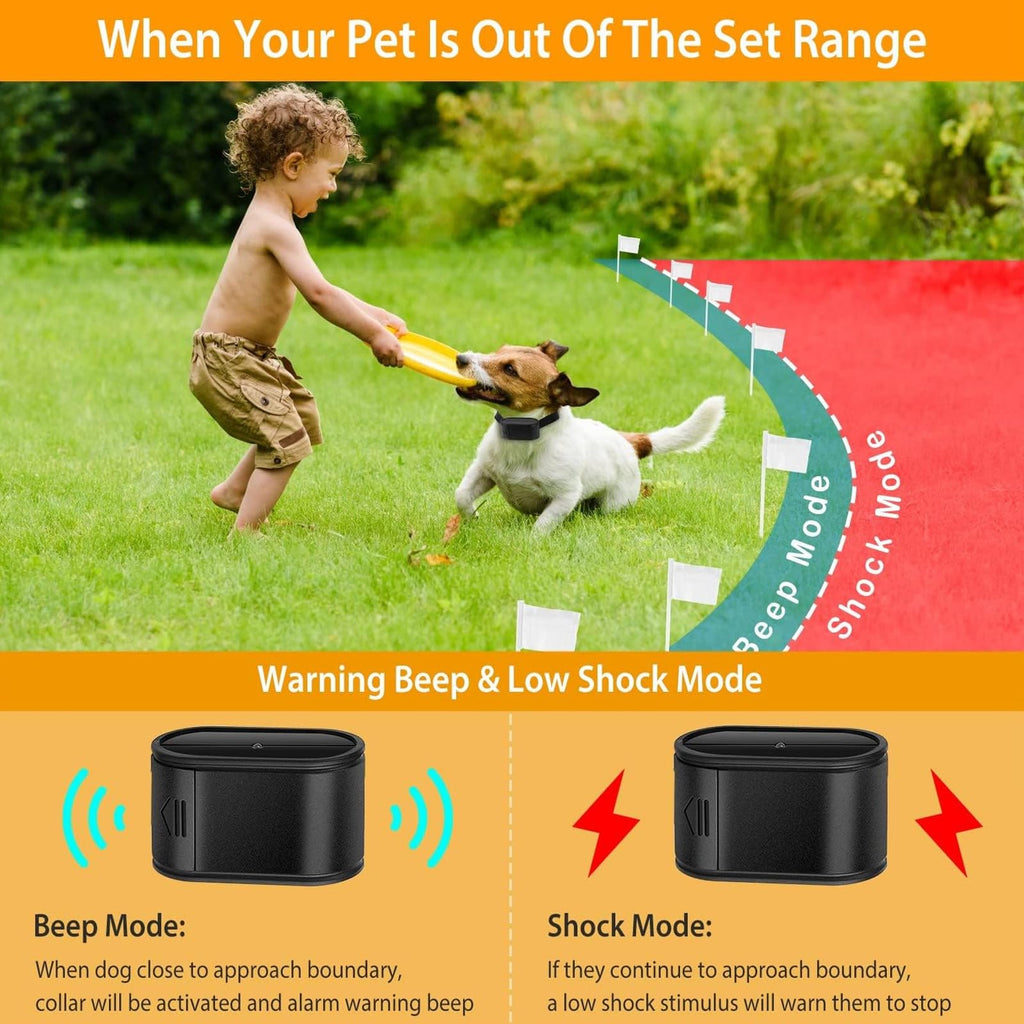 Electronic Dog Fence & Training Collar, 1/2 Acre Waterproof V389