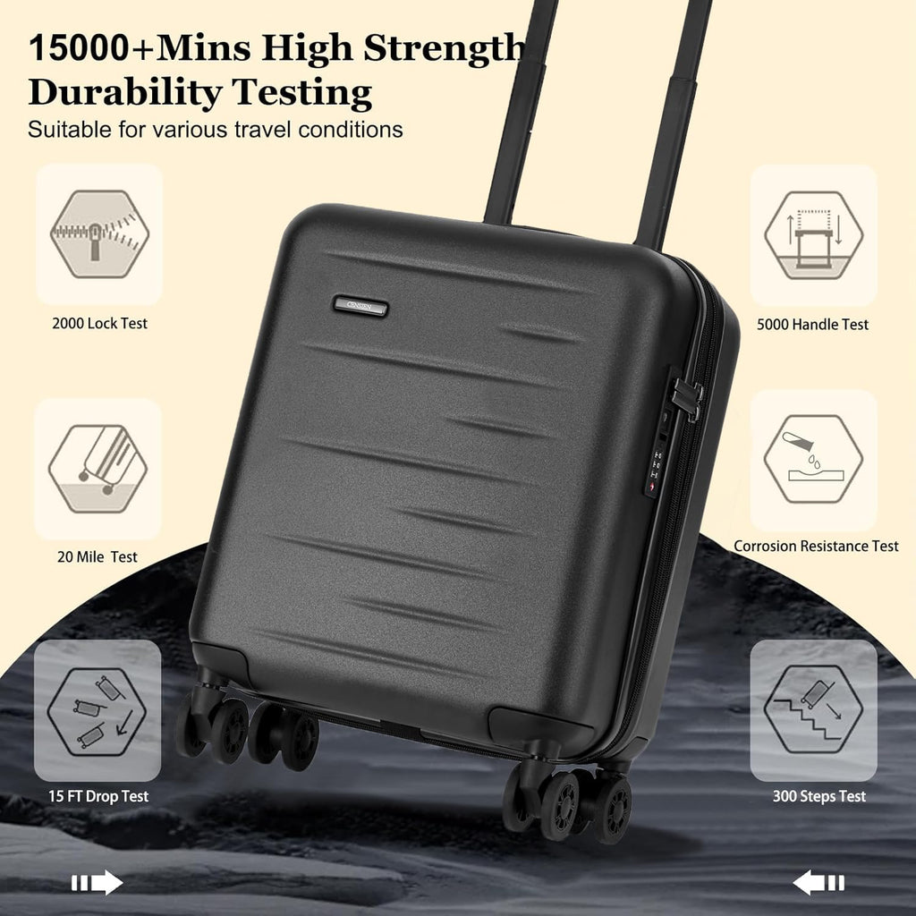Expandable 16 Inch Underseat Carry On Luggage R808