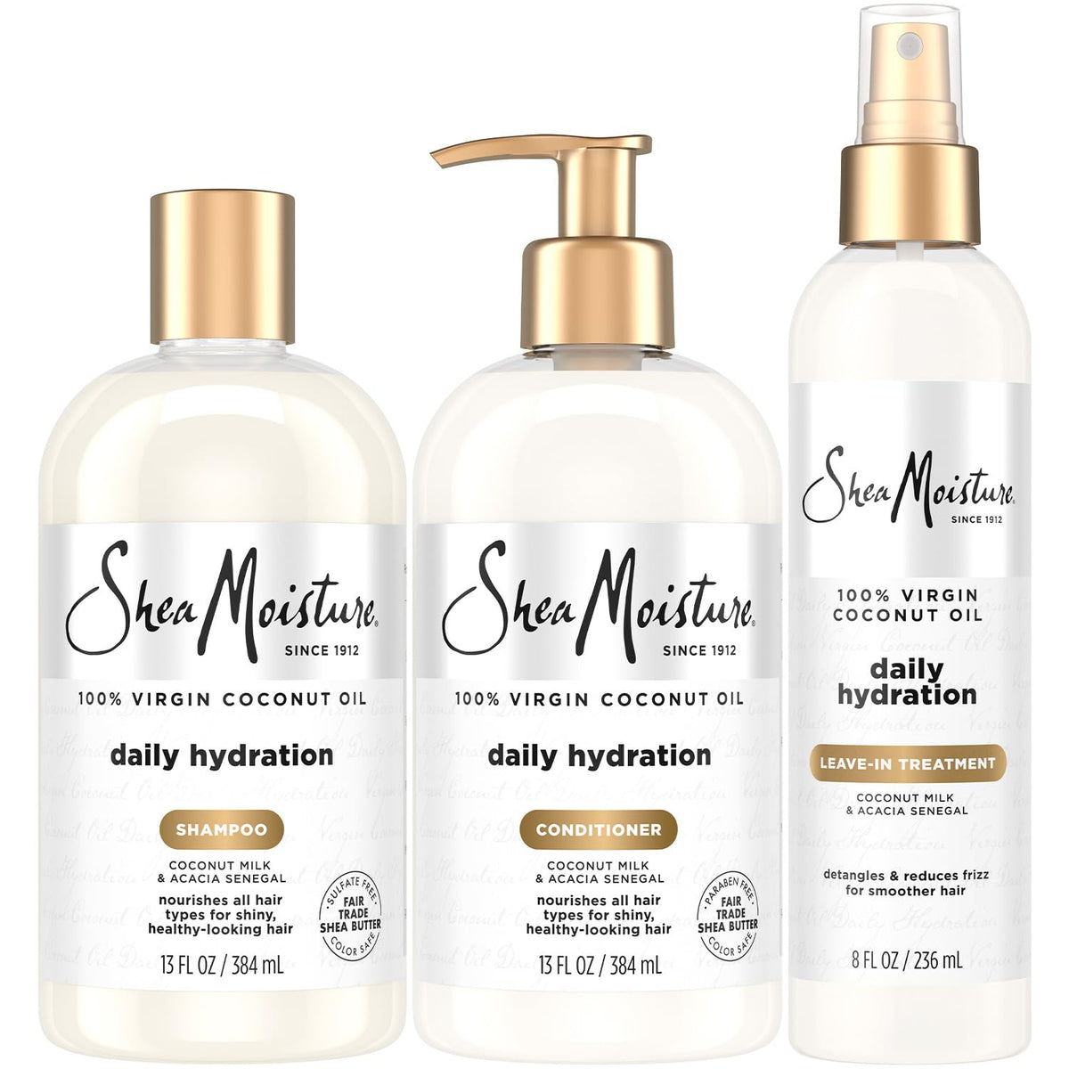 Shampoo & Conditioner + Leave-in Treatment Coconut Oil 3 Piece Set H67219