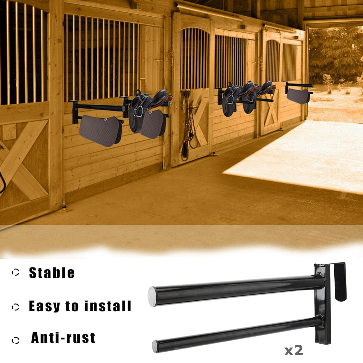 Heavy Duty Portable Saddle Rack Stand with 2 Bars Y211