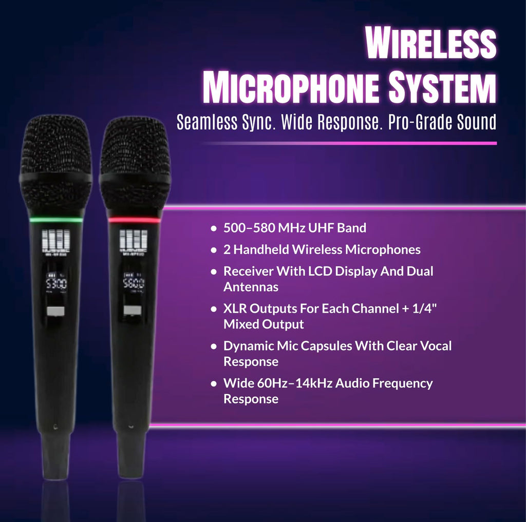 10" UHF PA System with Wireless Microphone F5531