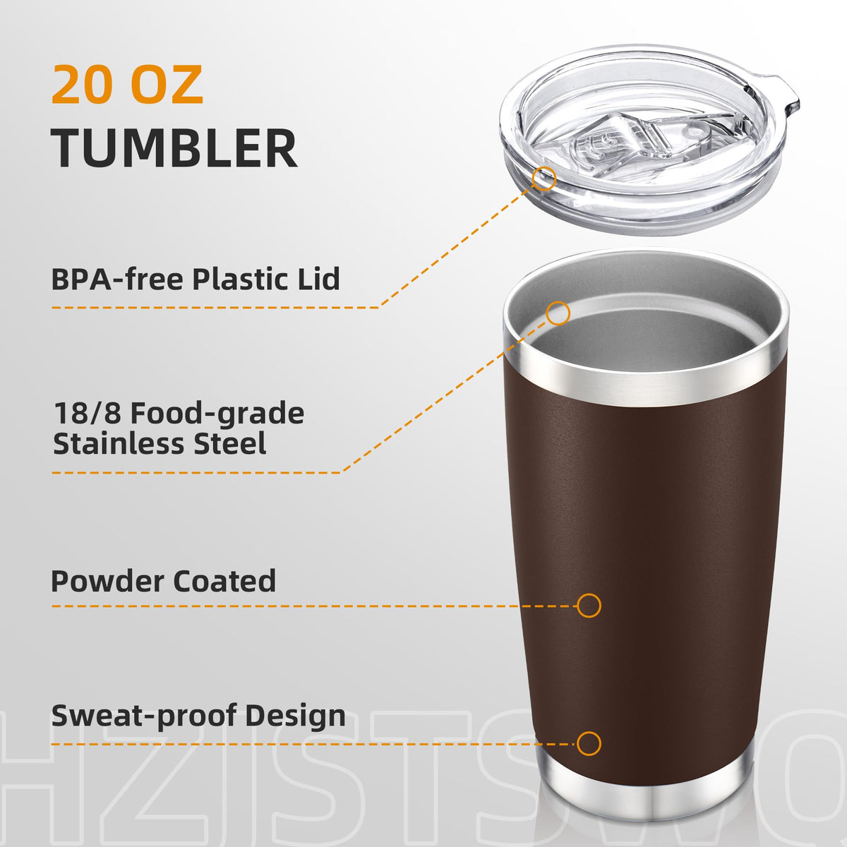20 oz Stainless Steel Insulated Tumbler with Lid Q810