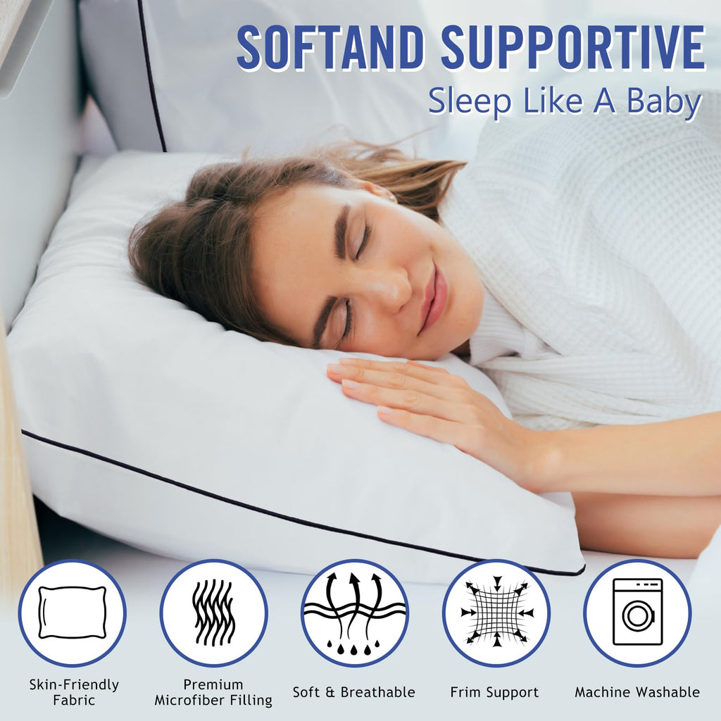 King Size Cooling Microfiber Bed Pillows Set of 2 B950