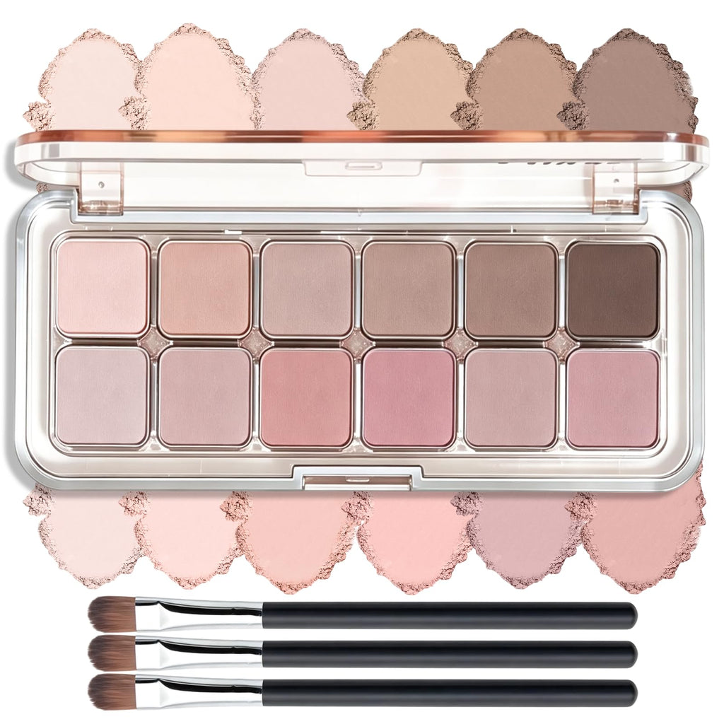 Mauve Pink Grey Brown Matte Eyeshadow Palette with Brush T9680
