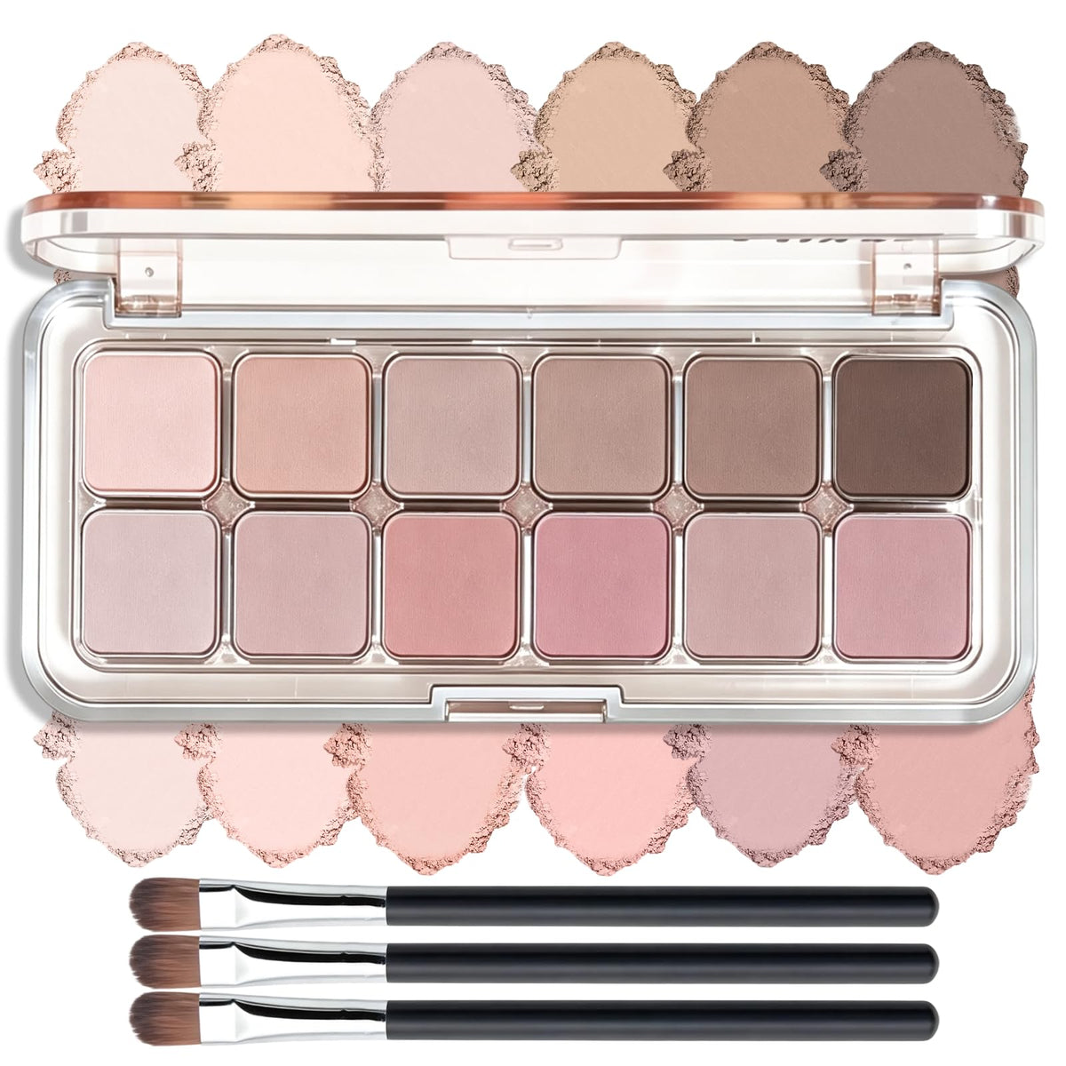 Mauve Pink Grey Brown Matte Eyeshadow Palette with Brush T9680
