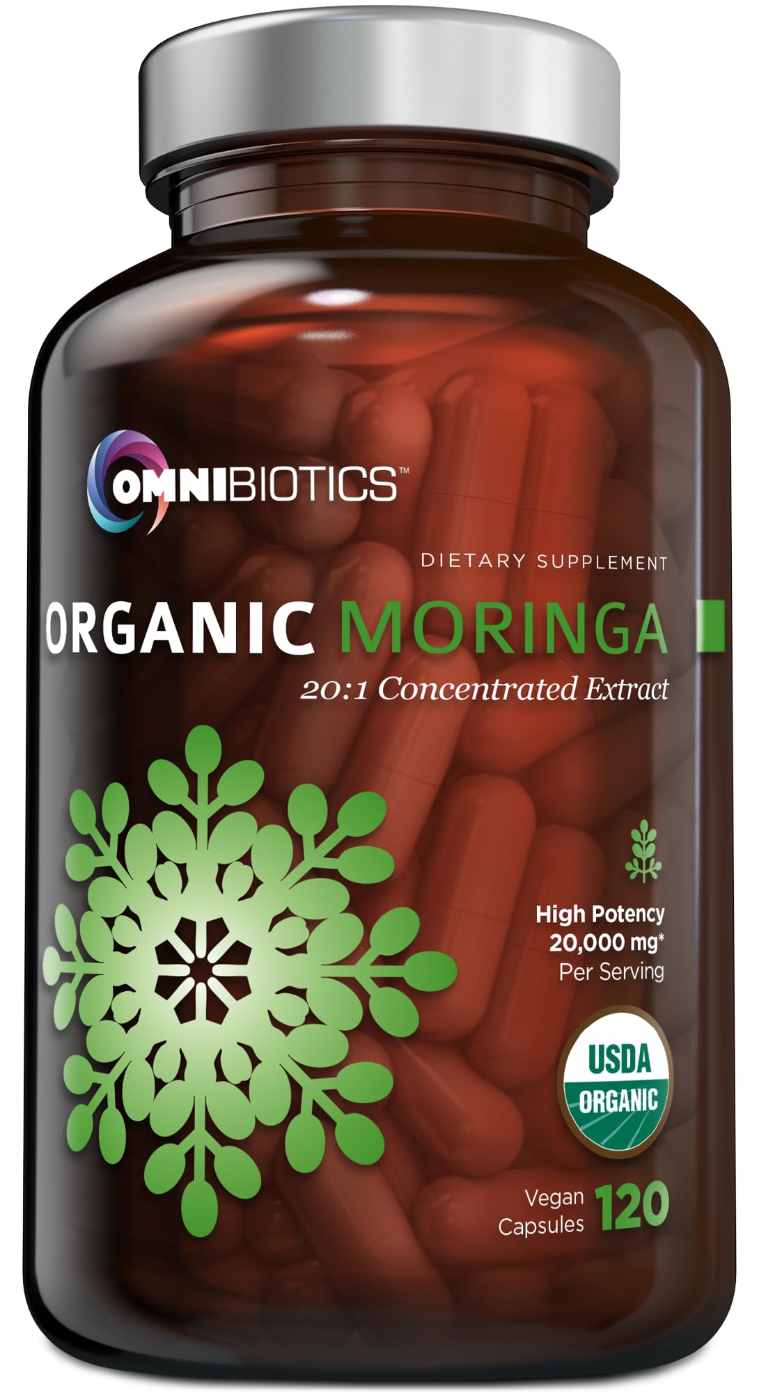 Organic Moringa 1000mg 120 Vegan Capsules T71085